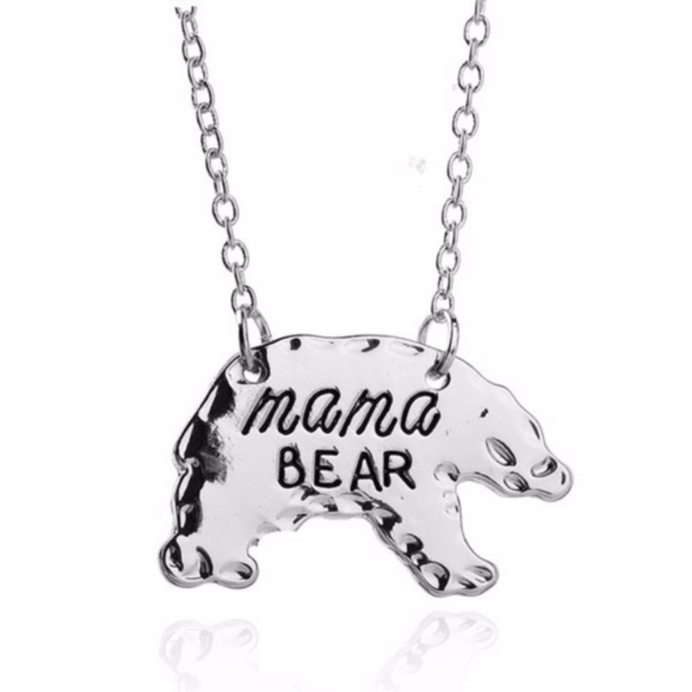 Mama bear BEAR Necklace Silver